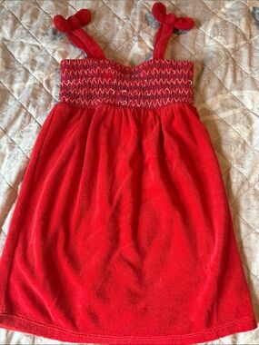 Cat & Jack Red Terry Cloth Dress. Size XS (4/5)
